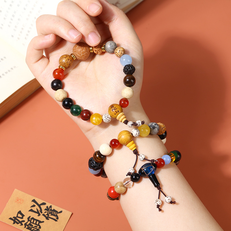 香灰琉璃朱砂十八籽菩提手串男单圈盘玩佛珠手链女小红书同款文玩详情12