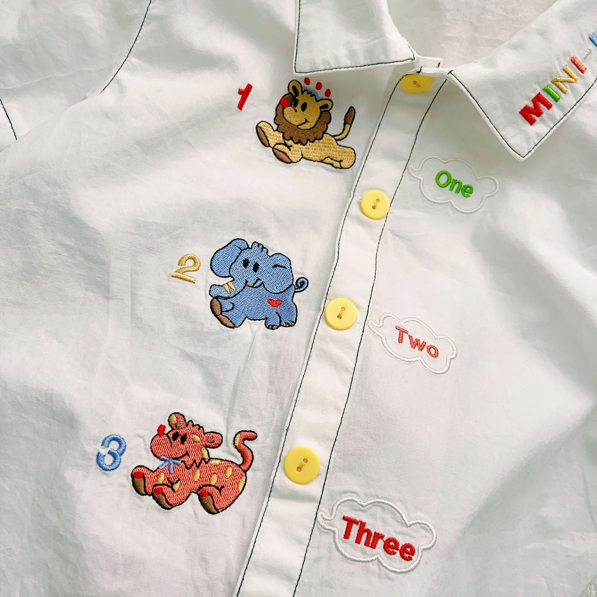 儿童衬衣23夏婴儿衬衫刺绣翻领衬衫男宝宝女宝宝上衣春款潮款童装详情17