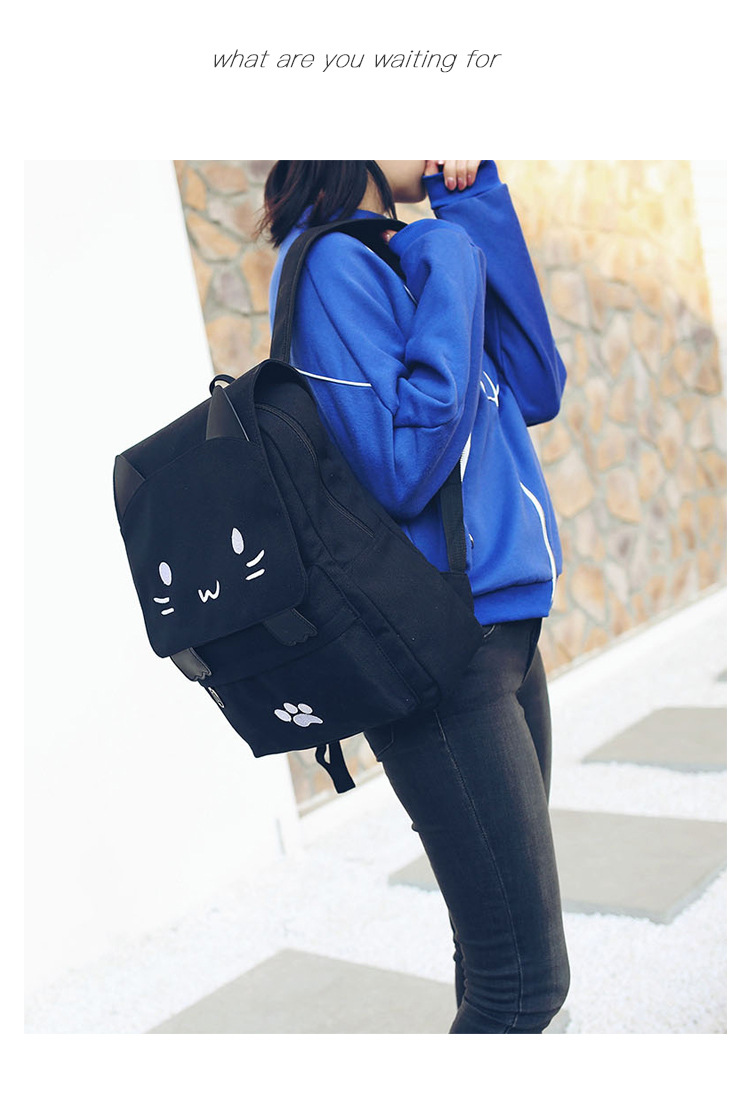 Wholesale Japanese-style cute three-dimensional cat large-capacity schoolbags, cute girls, pink and cute cartoon backpacks, backpacks for girls pic 18