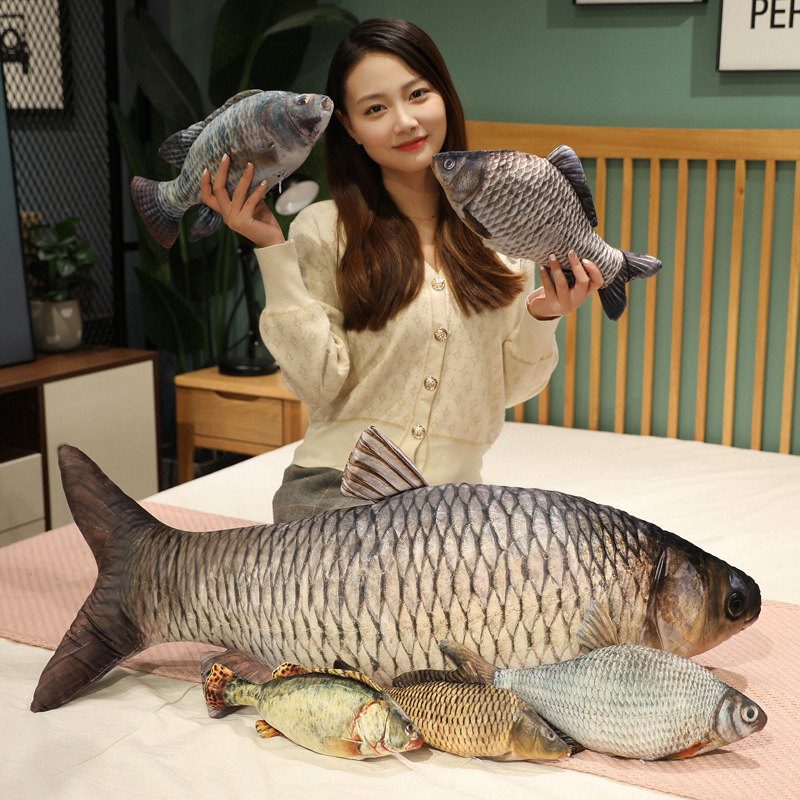 Creative simulation fish throw pillows, plush toys, crucian carp and common carp pet dolls, long pillows, and annual surplus dolls wholesale pic 17