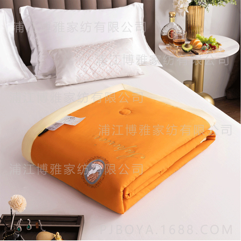 New modern and simple solid-color soybean fiber summer cooling quilts, washed cotton quilts, gift single and double air-conditioned quilts wholesale pic 17