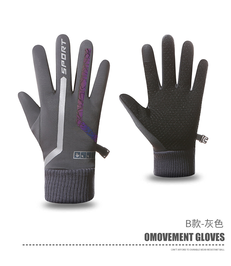 骑行手套秋冬季触屏加绒保暖防风防水防滑户外运动男全指骑车手套详情21