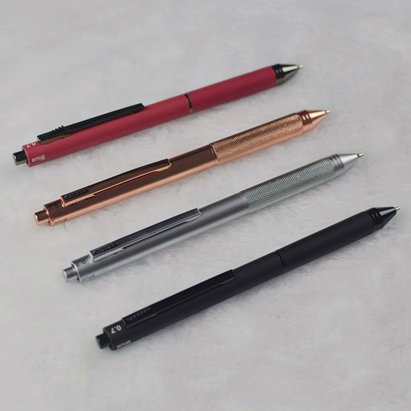 Multi-functional four-color integrated black technology gravity-sensing pen, ballpoint pen + automatic pencil press multi-color metal pen pic 13