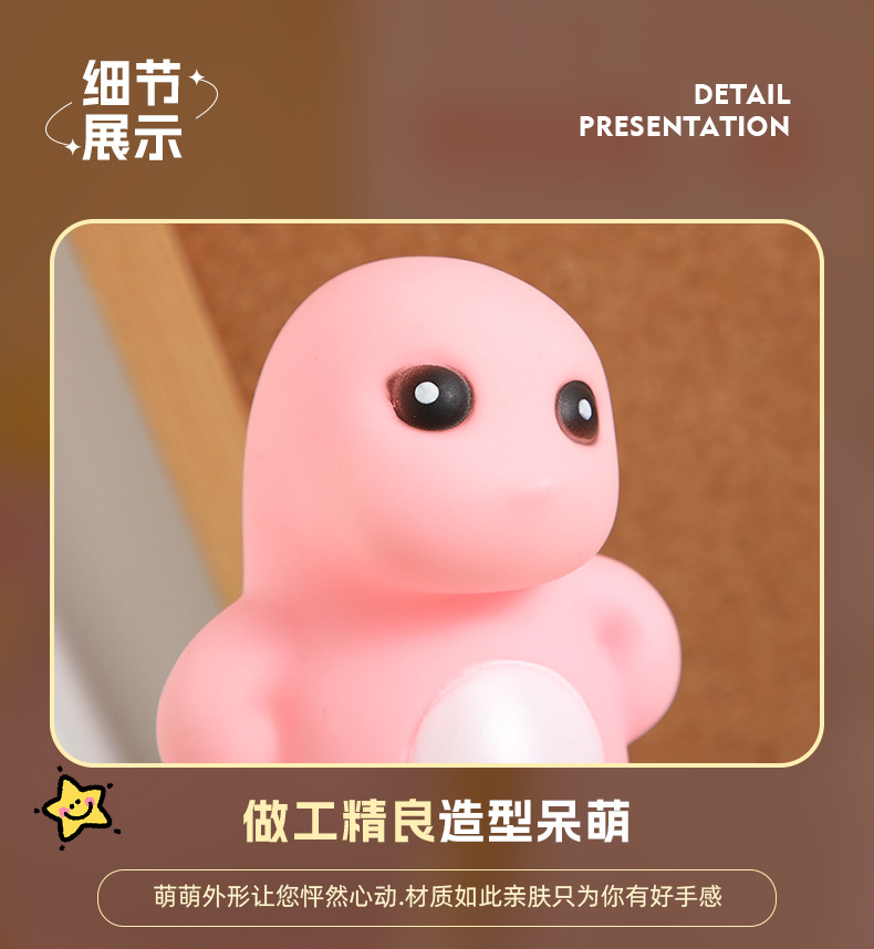 小奶龙小夜灯摆件搪胶卡通公仔床头发光摆件夜市摆摊创意小灯玩具详情6