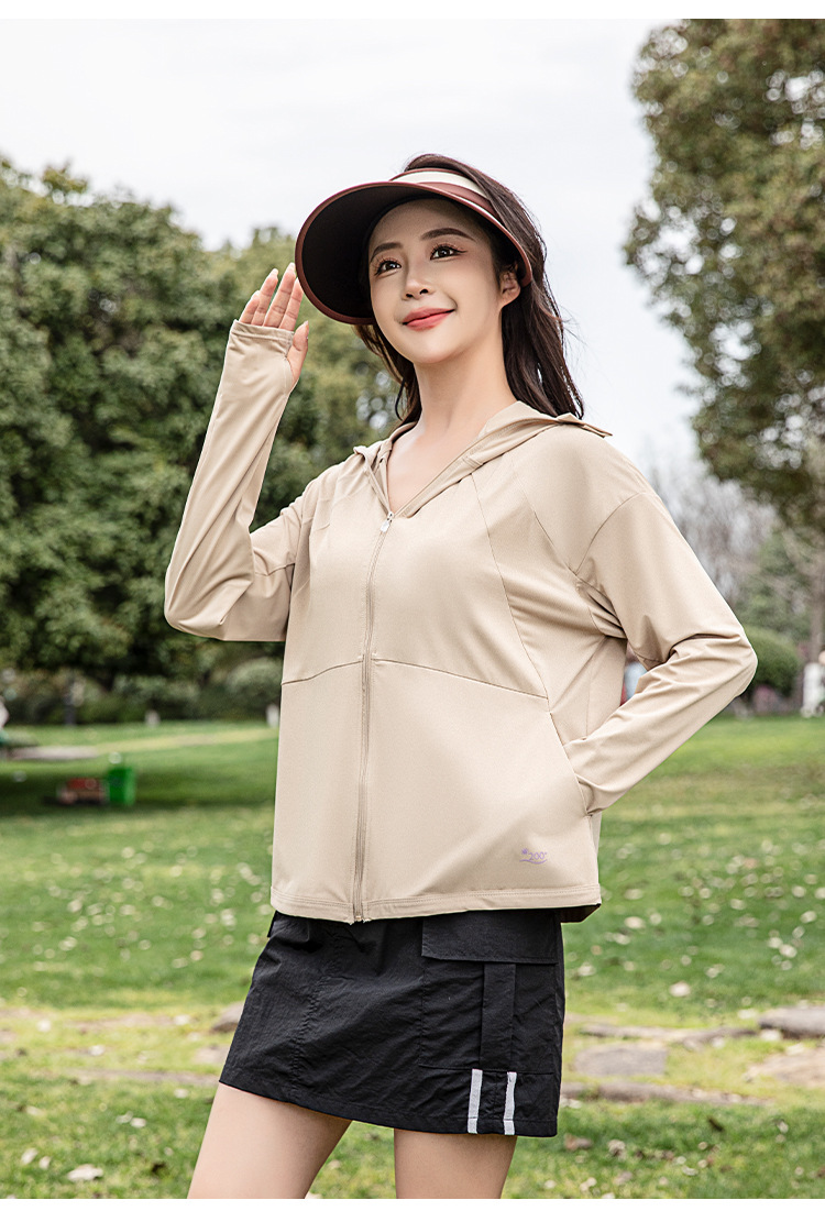 Summer outdoor UPF200+ sun-protective clothing, UV-resistant natural yarn sun-protective clothing for women, thin ice silk sun-protective clothing pic 24