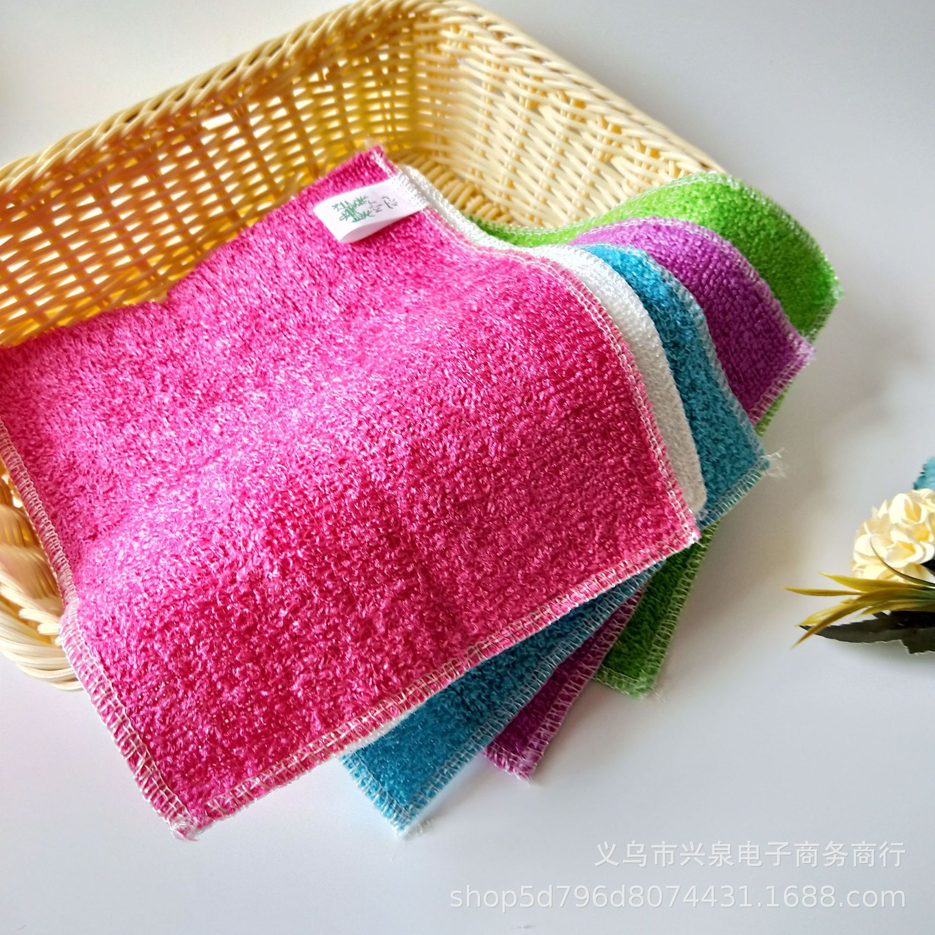 18*23 bamboo fiber dishcloths, oil-free scouring pads, absorbent dishcloths, rags, bamboo charcoal, bamboo fiber, 2 yuan supply pic 6