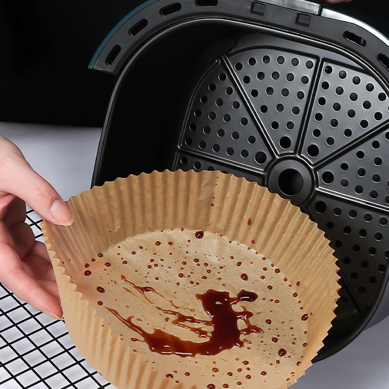 家用空气炸锅专用纸圆形硅油纸盘食品级不粘锅吸油纸垫纸厂家直销详情8