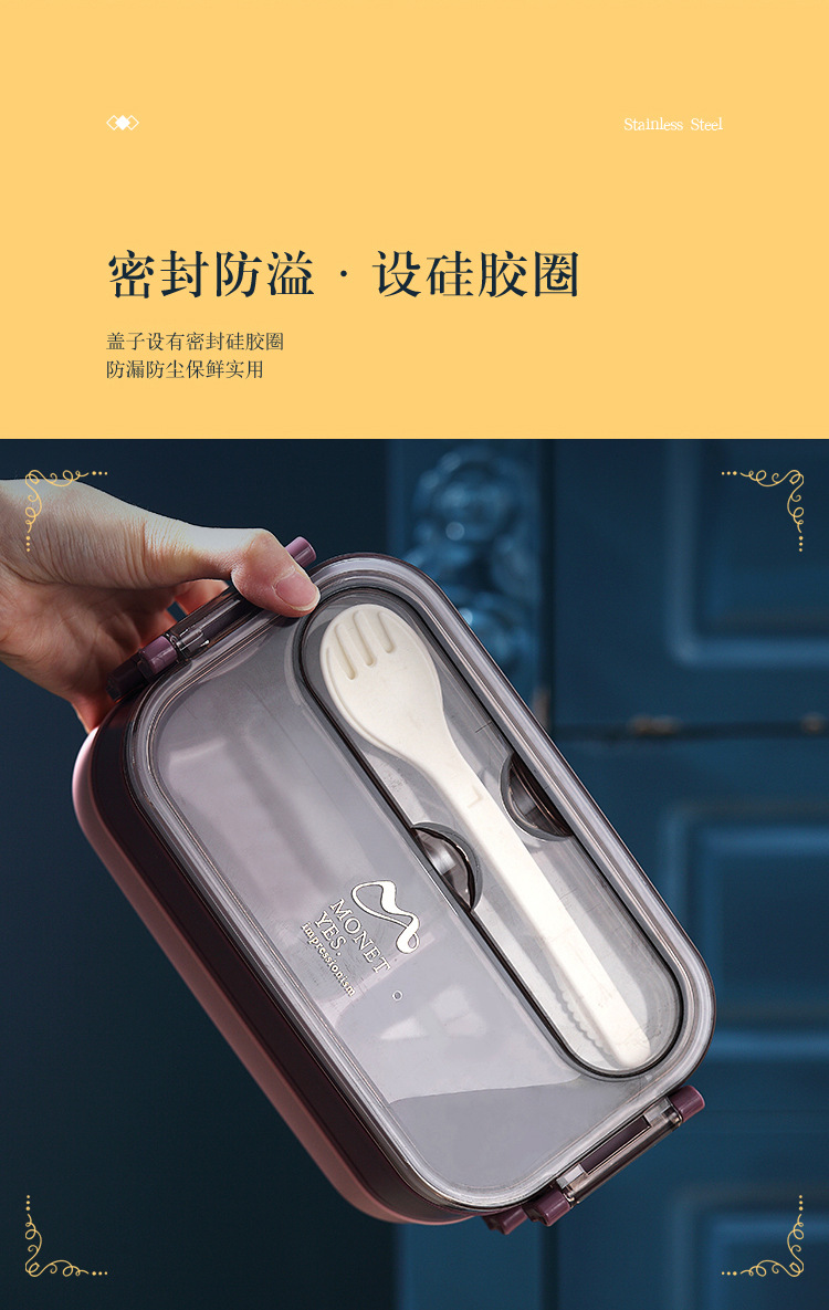 304 acero inoxidable doble asa lunch box con tazón de sopa lunch box puede ser personalizado estudiante trabajador portátil bento box pic 7