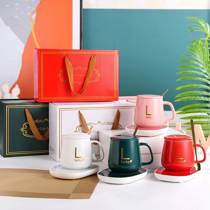 Opening event gifts: logo printed coffee mugs, 55-degree constant-temperature cups, gift boxes, business advertising ceramic water cups pic 1