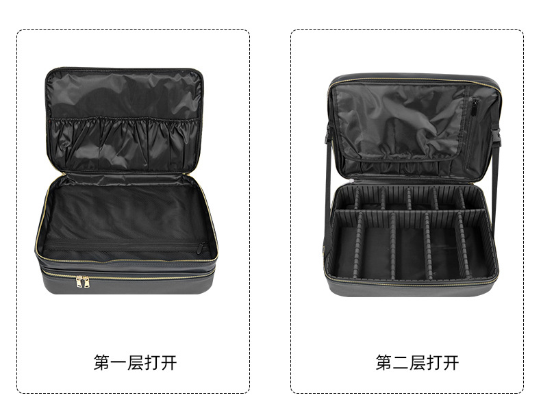 现货可拆卸隔板化妆包跨境热卖大容量化妆箱便携旅行品包包女详情4