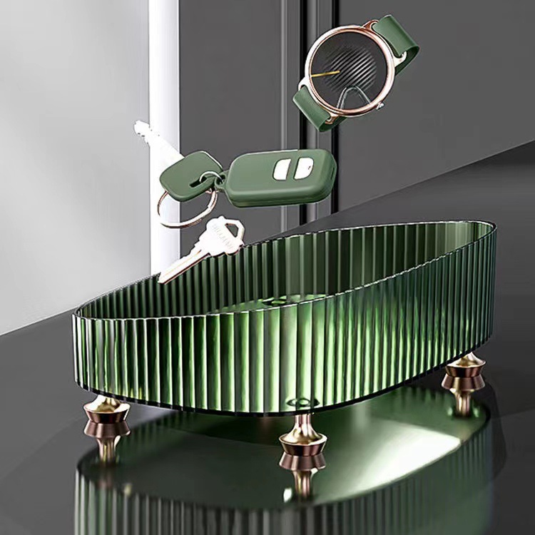 Light Luxury - Multi-functional desktop Storage Box, Light Luxury Cosmetics shelf, transparent organization box with feet, Entrance Box style pic 1