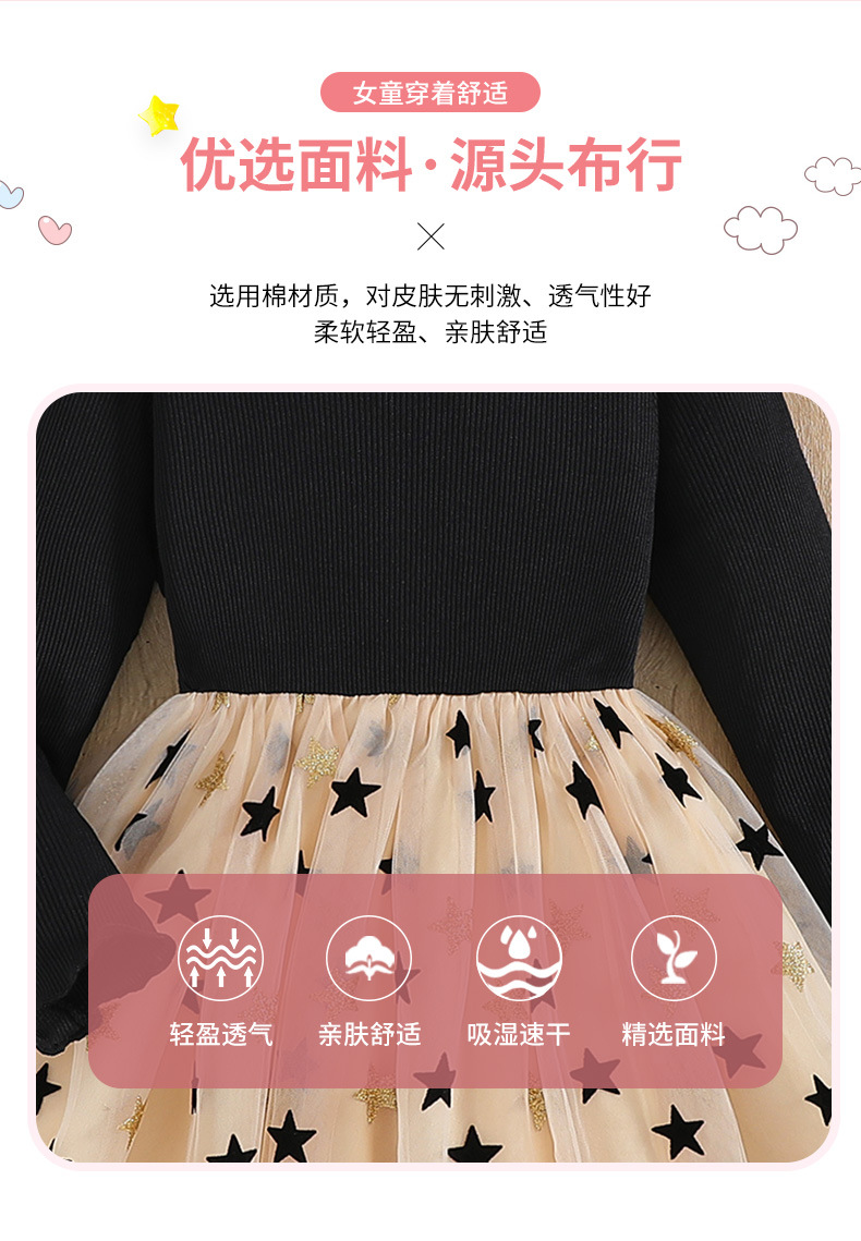 童裙外贸2024秋冬季新款韩版女童长袖连衣裙中大童女孩网纱公主裙详情14