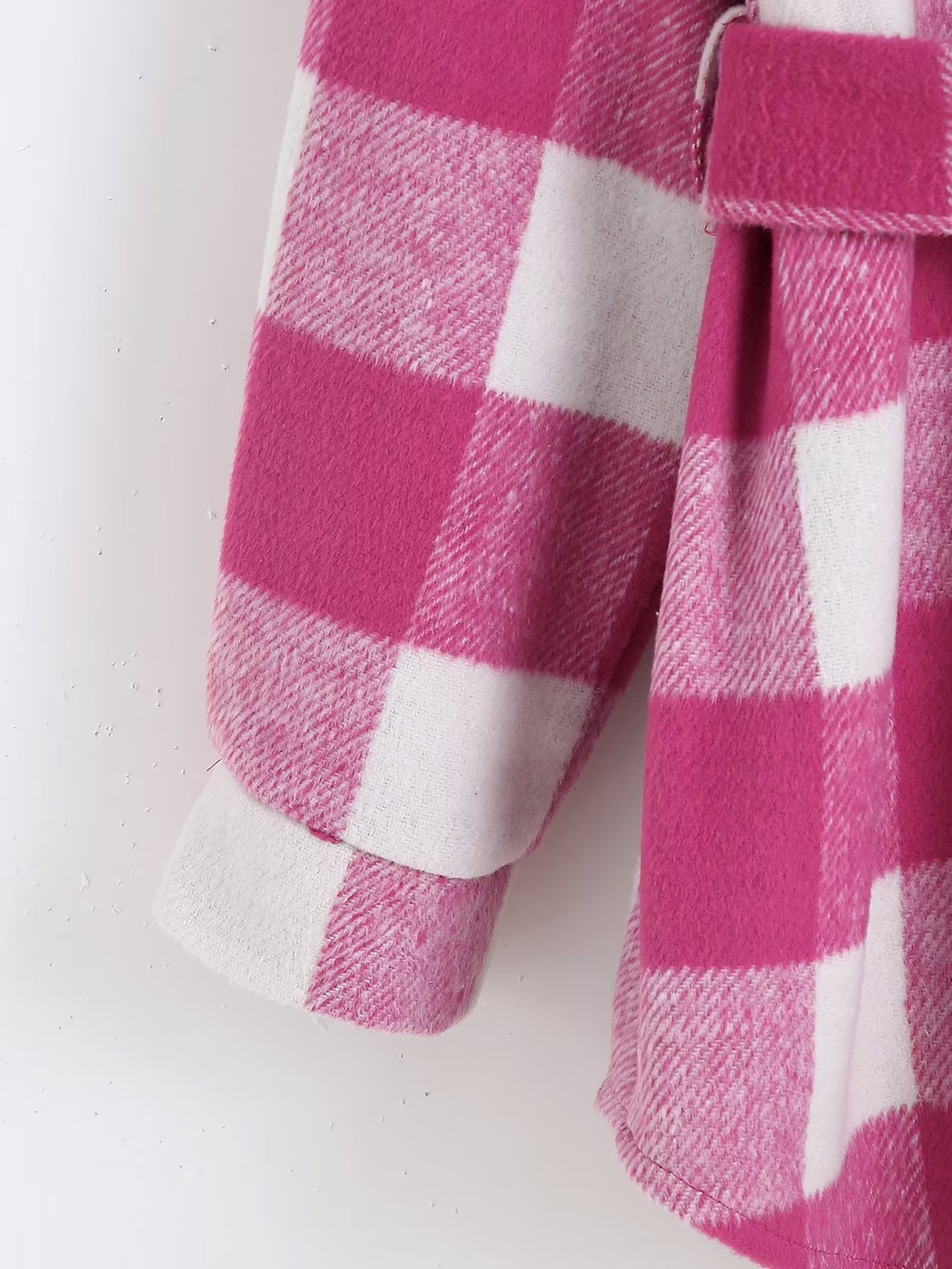 T2024跨境时尚女装 2022秋季新品 腰带格子毛呢宽松外套 5270女式详情20