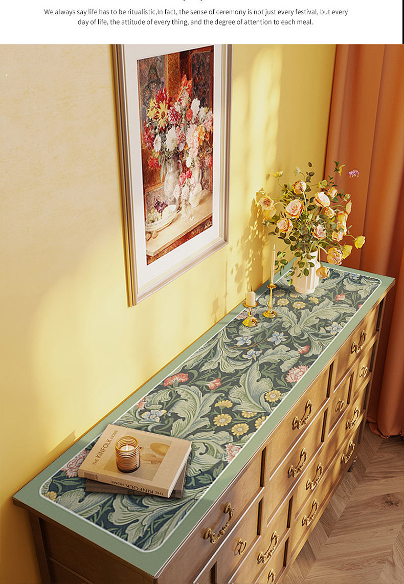 鞋柜防水防油桌垫盖布玄关餐边柜垫台面长方形免洗桌布电视柜垫子详情17