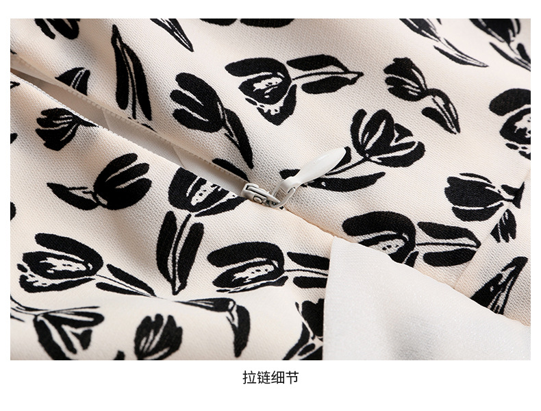 设计感碎花连衣裙女夏2023新款气质修身显瘦茶歇法式方领短袖裙子详情32