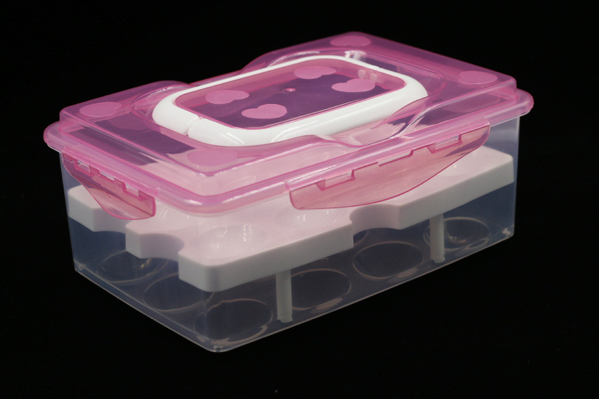 Plastic preservation box, 24-compartment egg box, refrigerator preservation storage box, double-layer tray packaging box, egg box pic 17