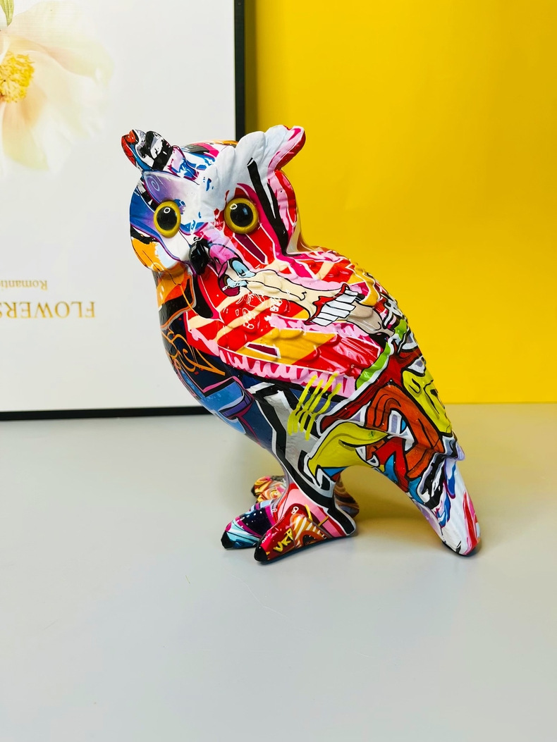 猫头鹰摆件庭院客厅家居电视柜酒柜桌面装饰树脂工艺品家居装饰品详情46