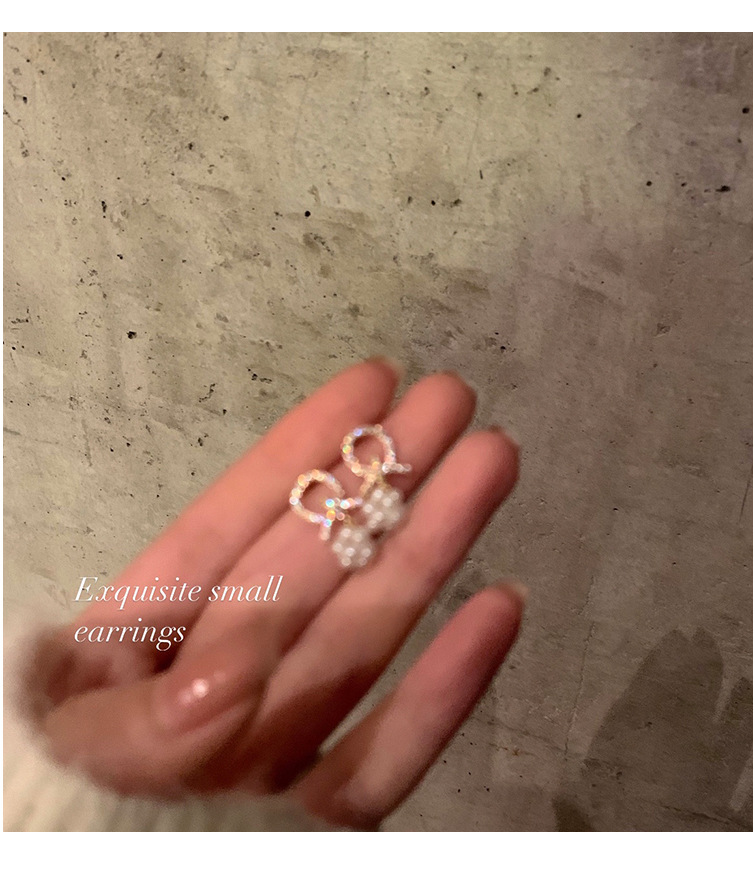 Pearl Stud earrings 2021 New style trendy Japanese and Korean style earrings and earrings for women, high-end zircon texture simple and small earrings pic 7