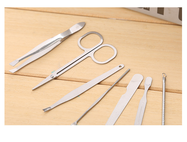 10-piece set of beauty and nail care tools, nail clipper set, 10-piece leather case set, custom LOGO pic 8