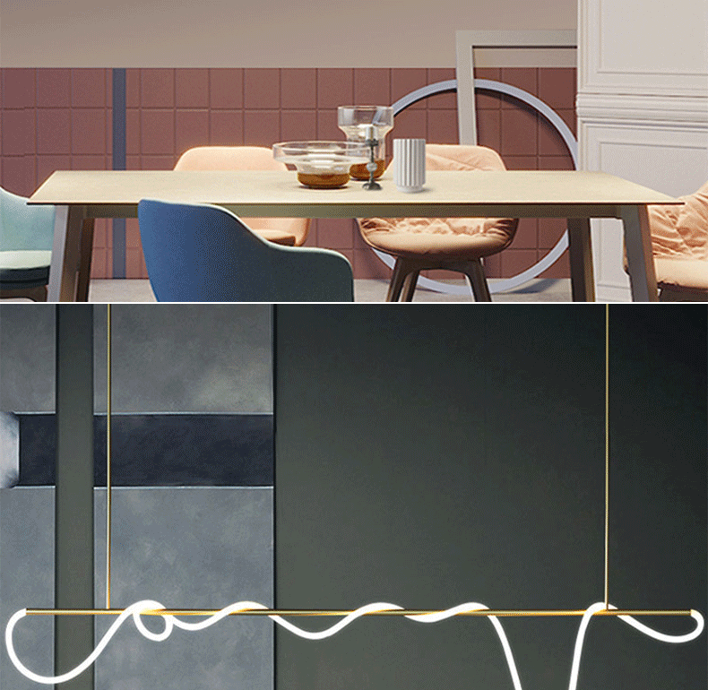 Postmodern restaurant, long chandelier, creative hose, art bar counter, designer, coffee shop, art lights, notes pic 1