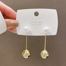 韩国高级感流苏长款耳坠女轻奢大气花朵锆石耳环S925银针耳饰批发详情2