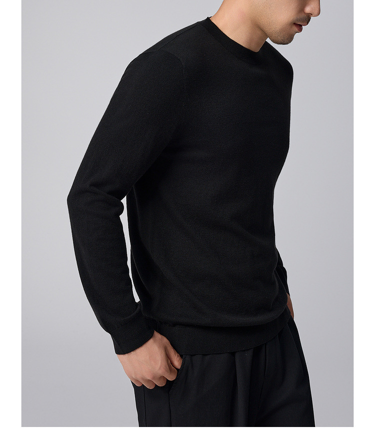 墨麦客男装条纹撞色打底羊毛衫男2024冬季新款简约男士毛衣20810详情23