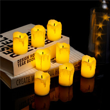 New transparent teardrop-shaped base simulation LED electronic candle, InS-style luminous creative birthday decoration night light pic 9