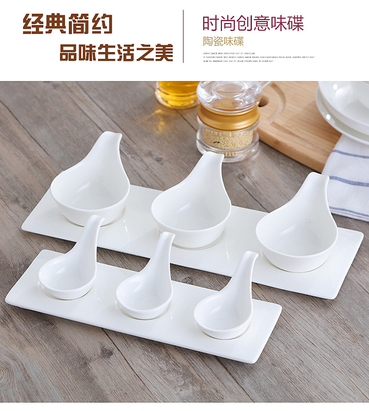 Caviar spoon, creative Japanese and Korean cuisine ceramic plate, seasoning plate, seasoning plate, dessert sauce, vinegar, oil bowl, Western tableware pic 6