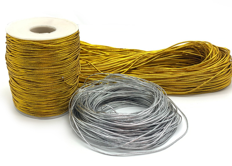 Gold and silver wire tag rope, 8-strand round elastic wire, gold wire tag rope, core-wrapped elastic rope, diy handmade jewelry rope in stock pic 34