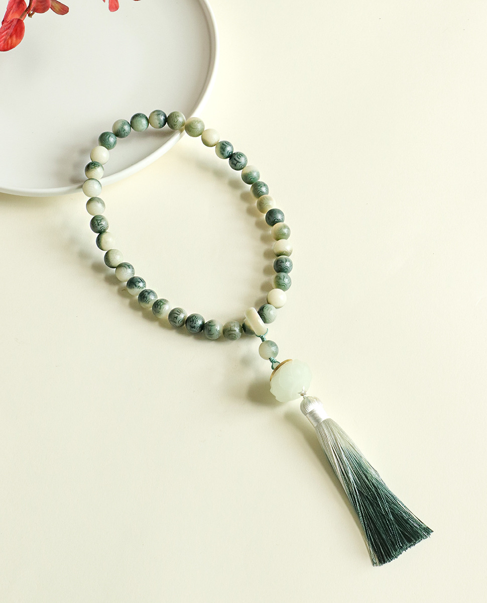 国潮手持菩提莲花串珠双圈手链男女款国风文玩佛珠流苏手串手饰批发详情41