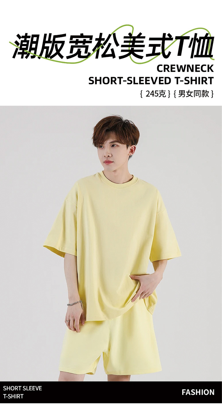 重磅纯棉高端短袖定制圆领广告衫T恤印LOGO工作服班服文化衫定做详情1