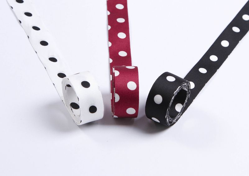 Japanese-style double-sided retro black and white polka dot ribbon, diy bow hair clip, headwear, hair accessory material, webbing pic 6