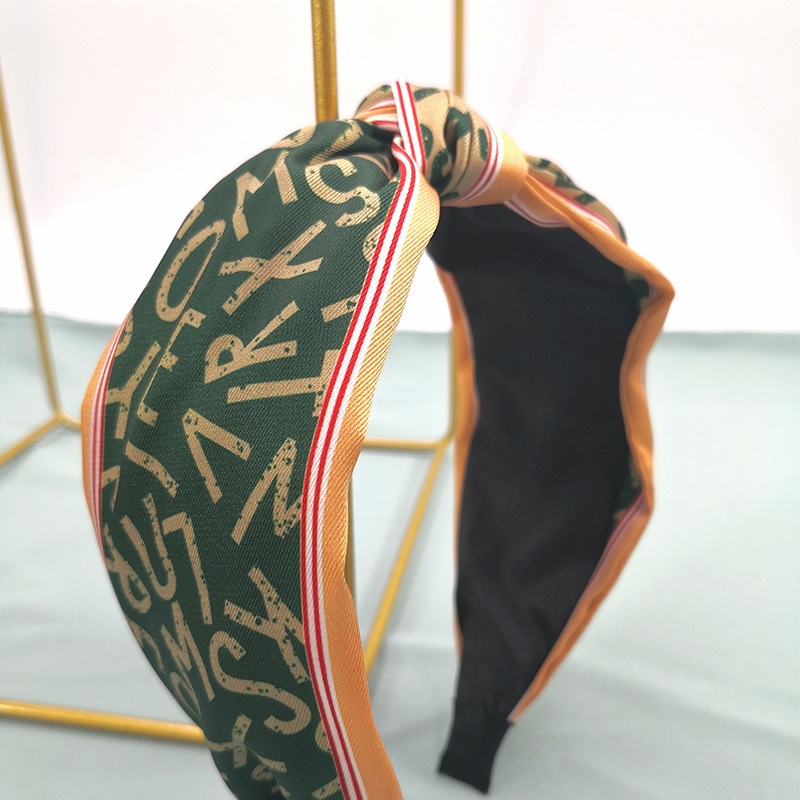 双色拼接印字母中间打结发箍宽边压发发饰欧美网红时尚发卡女详情16