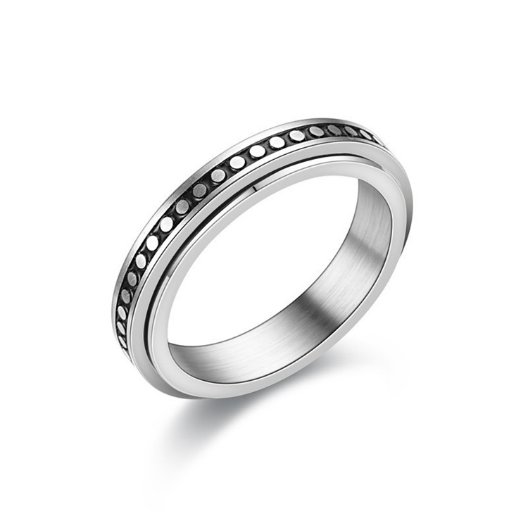 Cross-border Amazon bestseller titanium steel rotating ring, star and moon stress-relieving and anti-anxiety ring, European and American accessories/Chinese trend products pic 36