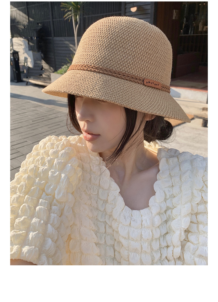 麻花装饰透气渔夫帽子女春夏天百搭遮阳盆帽日系休闲旅游圆顶礼帽详情7