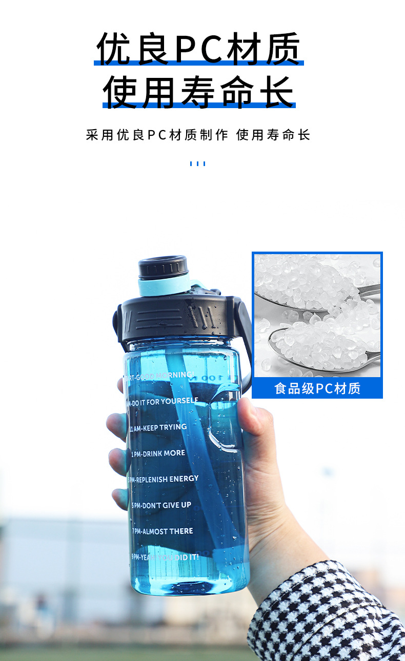 Wholesale student gift creative space cups, sports water bottles, large-capacity plastic cups, outdoor fitness portable water cups pic 6