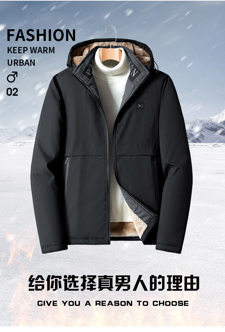 Winter cotton-padded clothes for men: thickened cotton-padded jackets with added fleece, warm sheepskin coat, and large-sized workwear cotton-padded jackets for middle-aged men pic 11