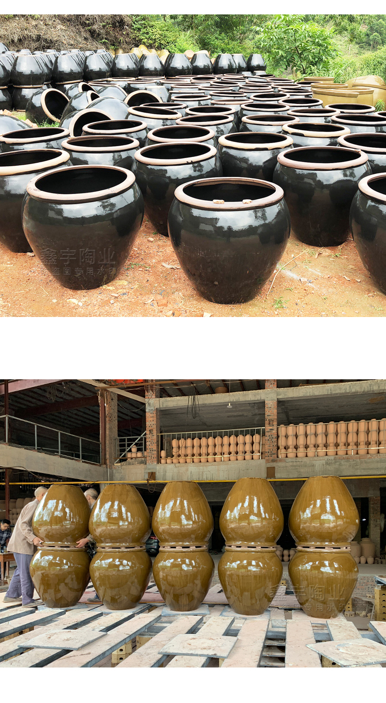 批发老式水缸带木盖水缸家用储水陶瓷腌菜缸酿酒发酵缸大口缸米缸详情12