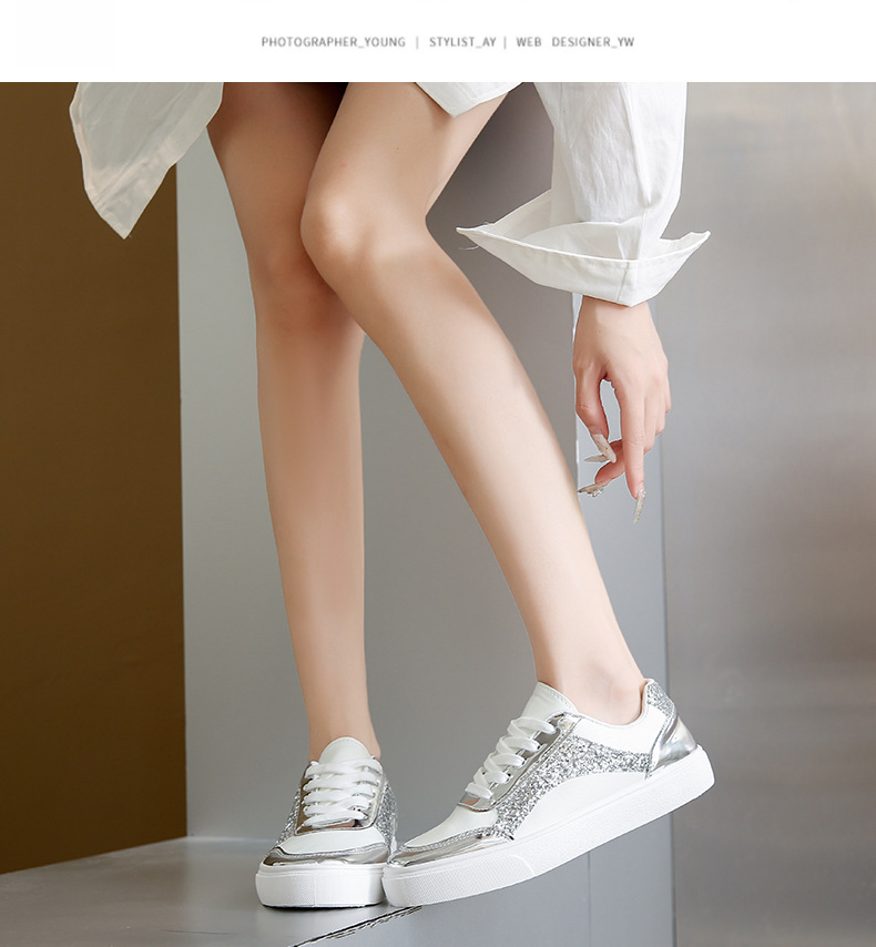 大码厚底亮片时尚女单鞋春秋新款休闲运动小白鞋学生轻便平底板鞋详情17