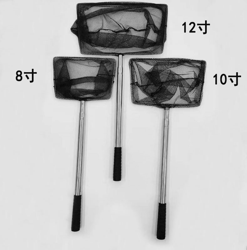 Fishing fish tank telescopic rod, large small fish net, fine fishing net, fishing net bag, stainless steel sheet net, hard handle pic 9
