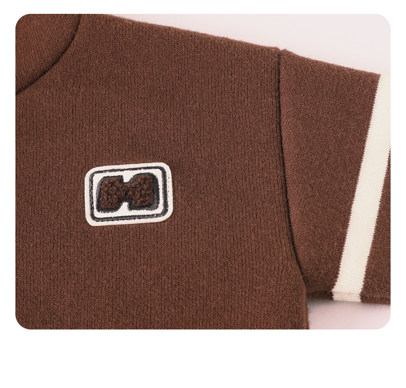 冬季男童一体绒连帽开衫新款男孩韩版加绒加厚毛衣A类棉防风外套详情15