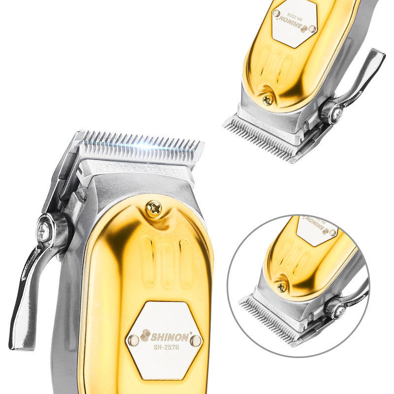 跨境金属理发器批发专业发廊理发推子电推剪不锈钢充电理发剪批发SHINON详情3