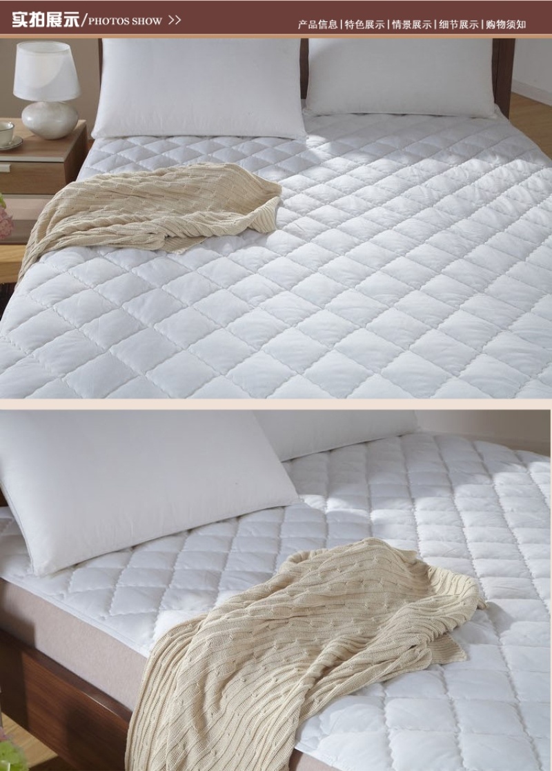 Hotel bedding: white anti-down fabric, all-cotton mattress; school household Simmons protective pad pic 17