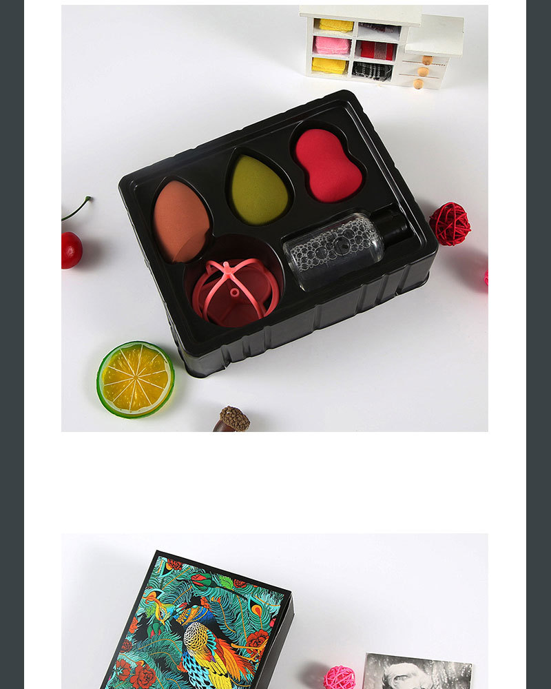 孔雀国潮风美妆蛋套装批发 超软不吃粉美妆蛋支架 葫芦粉扑化妆蛋详情8