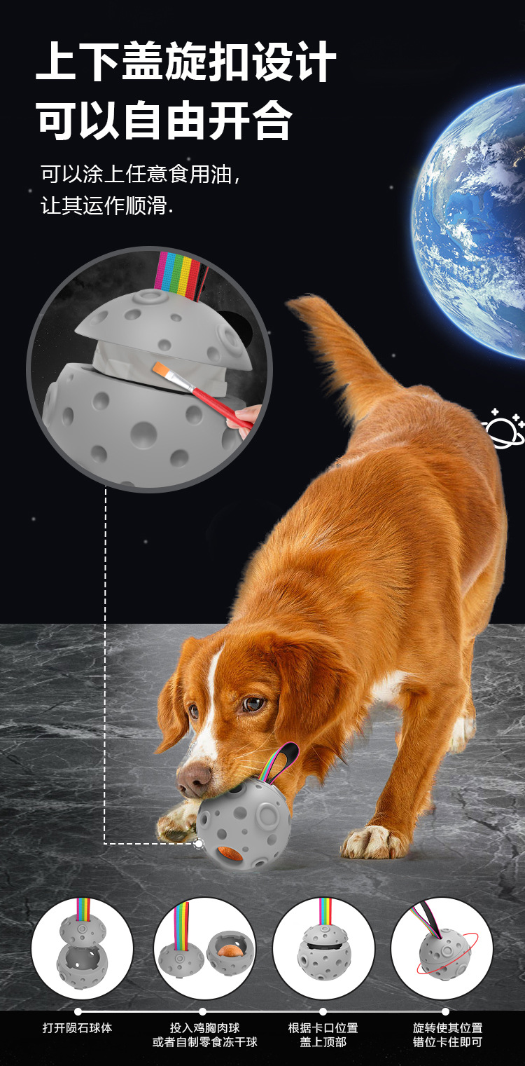 Cross-border new product: Dog toy ball, meteorite, sniff, leaky pet ball, hide and eat dog, pet toy, pet supplies pic 5