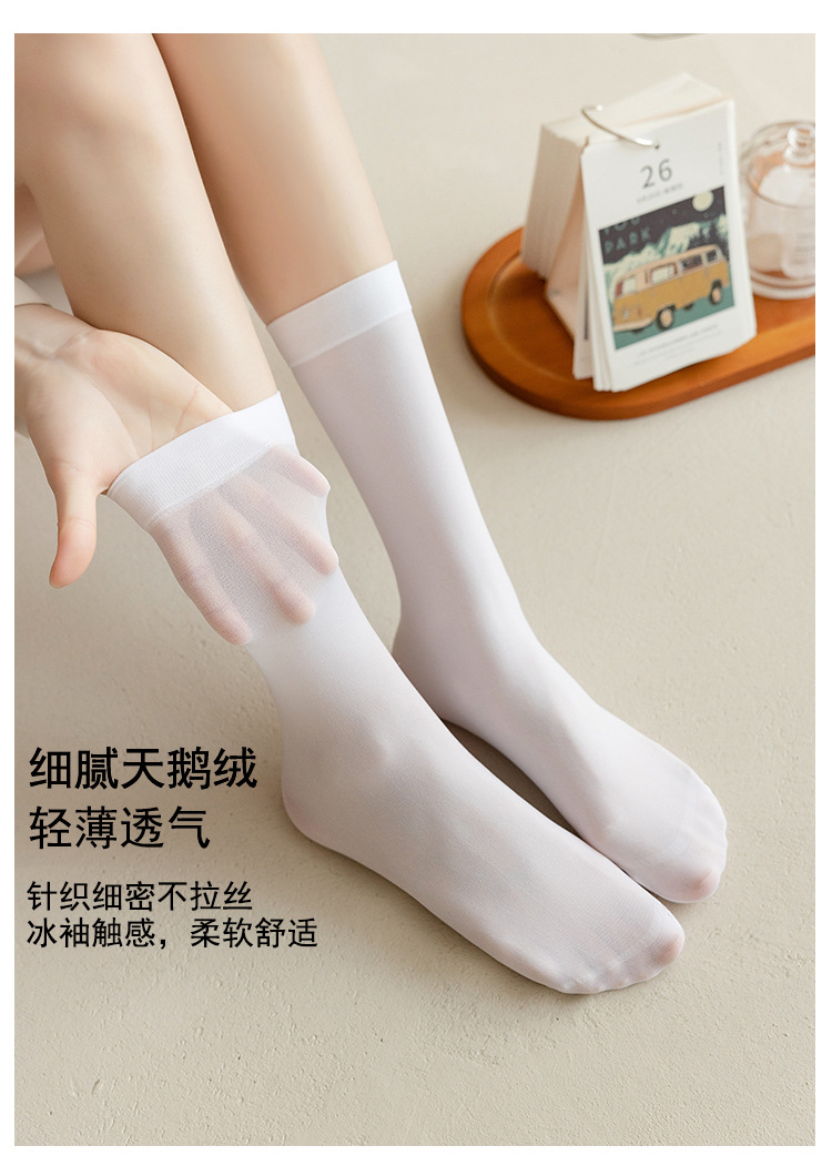 Sock stall, one-piece consignment for spring and autumn jk calf socks for women, summer white thin and transparent for women, mid-calf socks, half-calf knee-length stockings, and silk stockings pic 10
