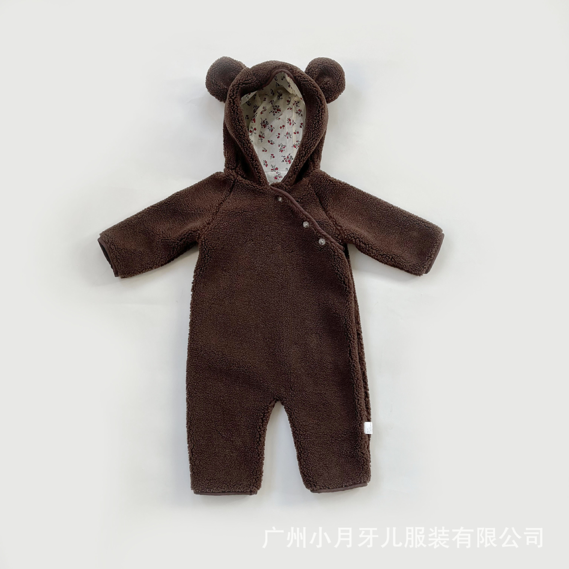 MiniCowMother cute floral imitation lambskin one-piece coat for boys, girls and children, solid-colored cotton coat for children pic 30