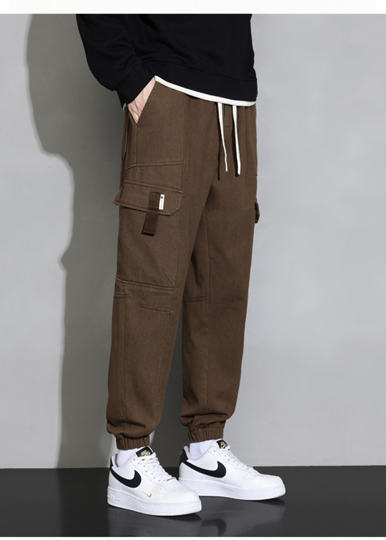 Pantalones de carga hombres 2023 nuevo otoño marca de moda juvenil holgada versátil pies de túnica para hombres tamaño grande pantalones casuales para hombres pic 27