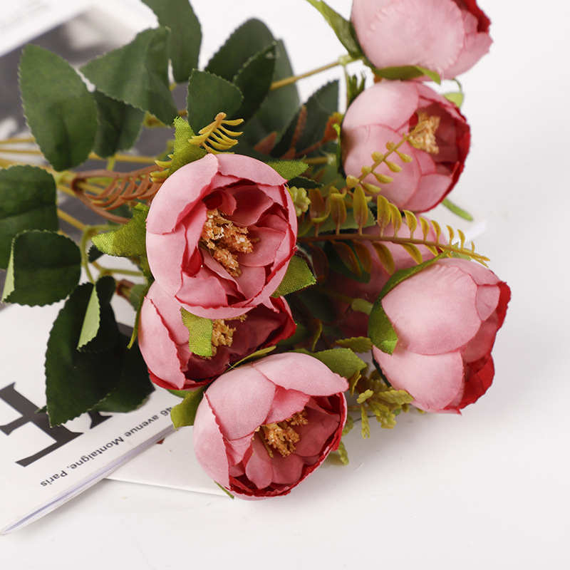 欧式复古玫瑰 仿真花苞 假花头 森系婚礼装饰DIY手工花环绢花详情3