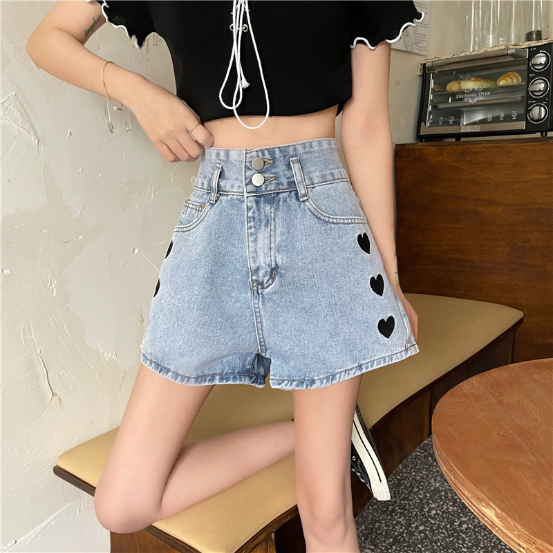 Heart-shaped jeans for women, straight-leg loose, spring and autumn 2021 new style, casual high-waisted shorts with a design sense for petite women pic 16